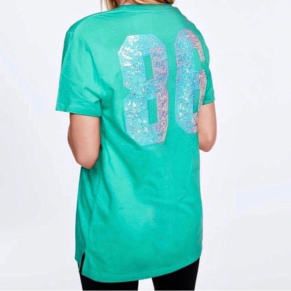 NWT PINK VS AQUA BLING 86 SHIRT XL